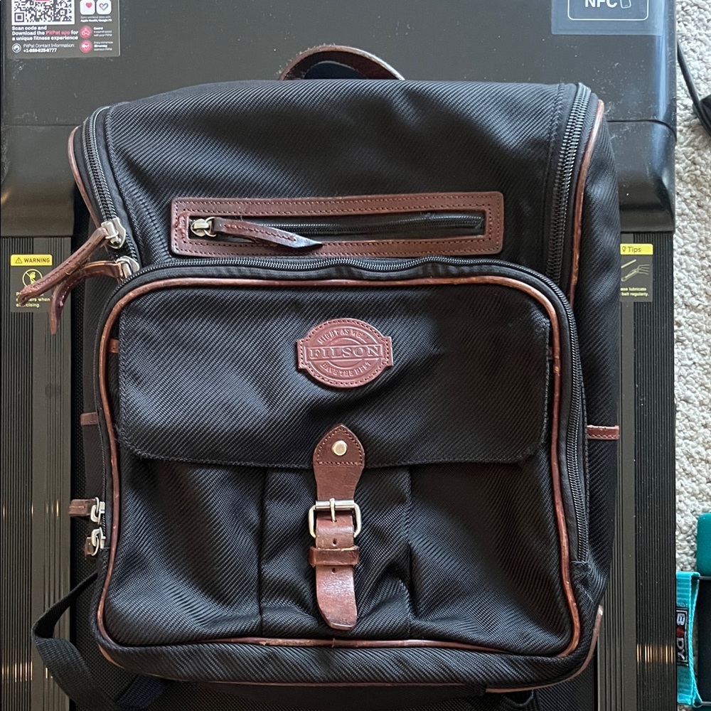 FILSON Utilatarian Brown Leather Accent Backpack